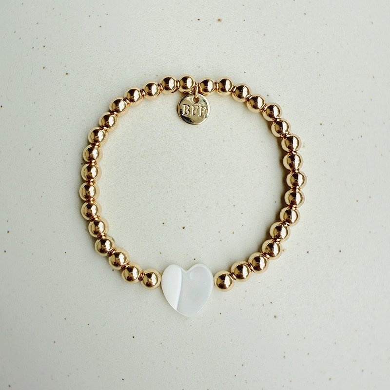 Best Friend Forever 謝謝你貝殼愛心手環 - 手鍊/手環 - 銅/黃銅 