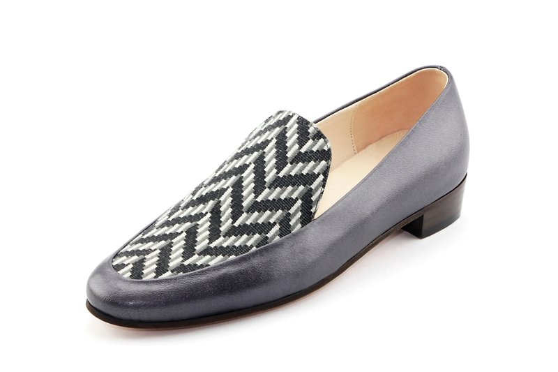 T FOR KENT｜ON HOLIDAY! loafers (Greyscale Zigzag) - Women's Casual Shoes - Genuine Leather Gray