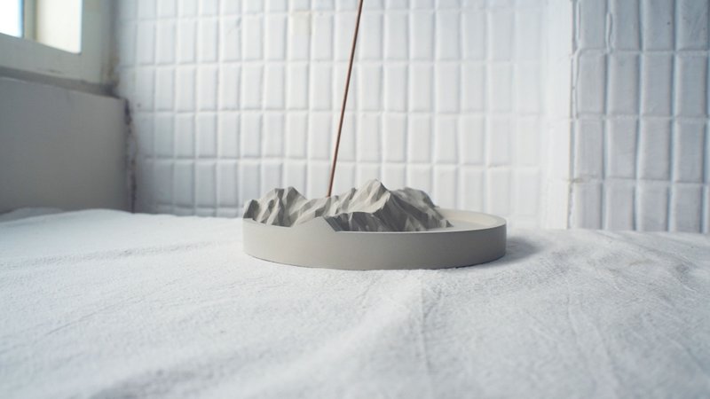 Yushan Incense sticks Holder|Desktop Scenery-MIT - Fragrances - Cement Silver