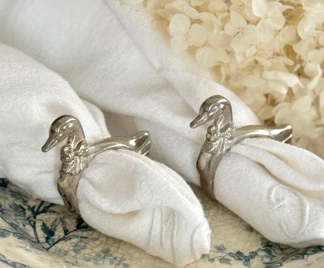 フランス シルバーナプキンリング 純銀 アールデコ フランス シルバー