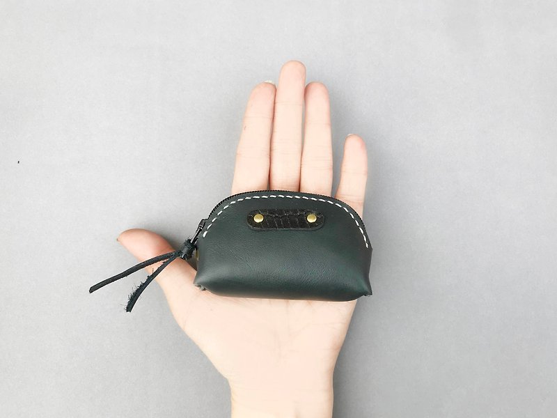 POPO│铁黑│ palm. Lightweight small purse │ real leather-2 - Keychains - Genuine Leather Black