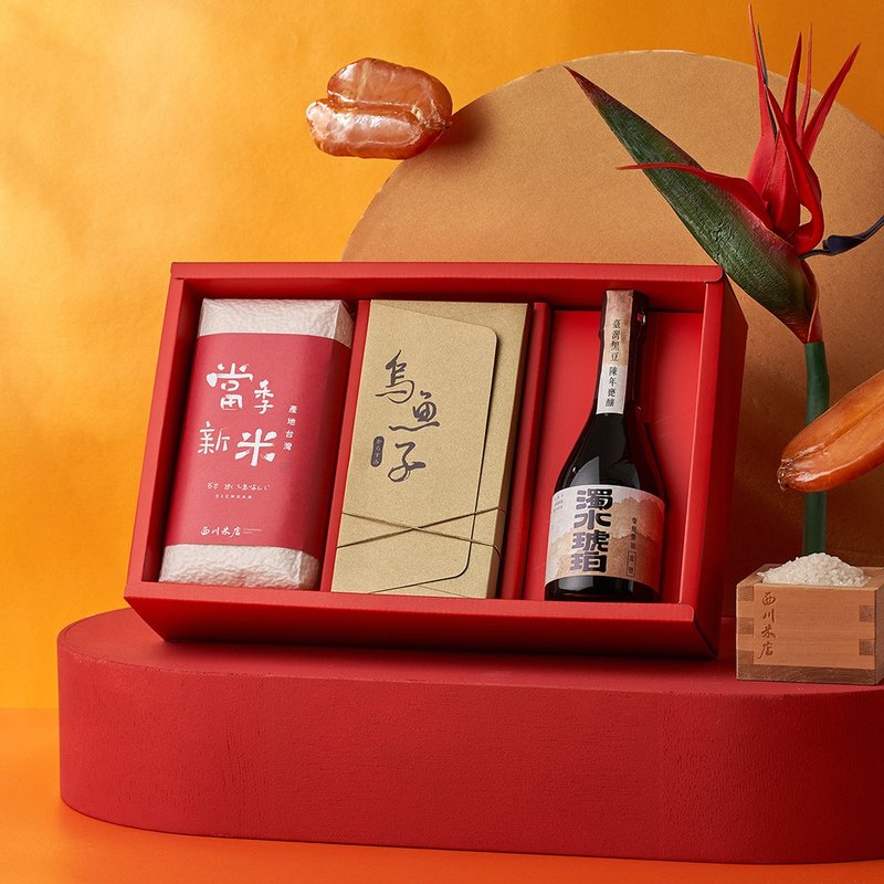 2025 New Year Gift Box [Soy Sauce Rice Wild Mullet Roe Gift Box] Recommended New Year Gifts with Mullet Roe - Other - Eco-Friendly Materials Red