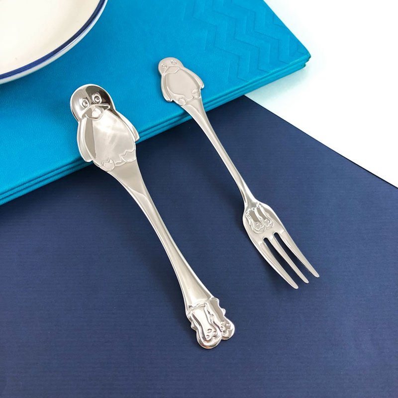 【Made in Japan】SALUS Sea Animal Series-Penguin Fork/Spoon - ช้อนส้อม - สแตนเลส สีเงิน