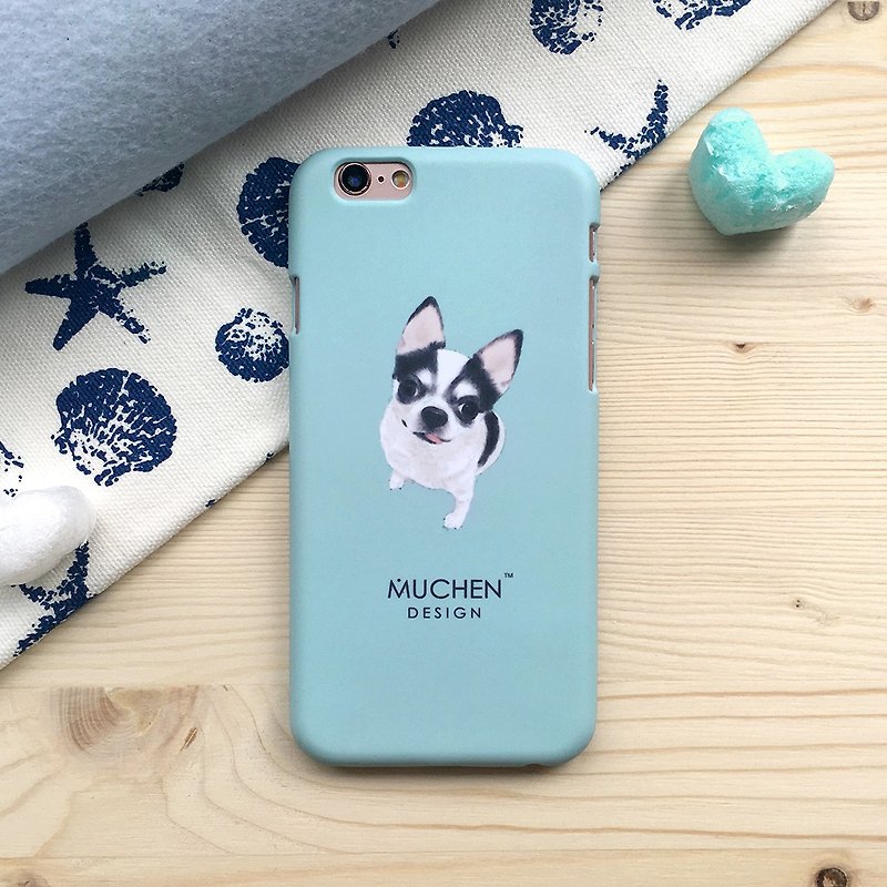 Original hand-painted Chihuahua (iPhone.Samsung Samsung, HTC, Sony.ASUS mobile phone case cover) - Phone Cases - Plastic Blue