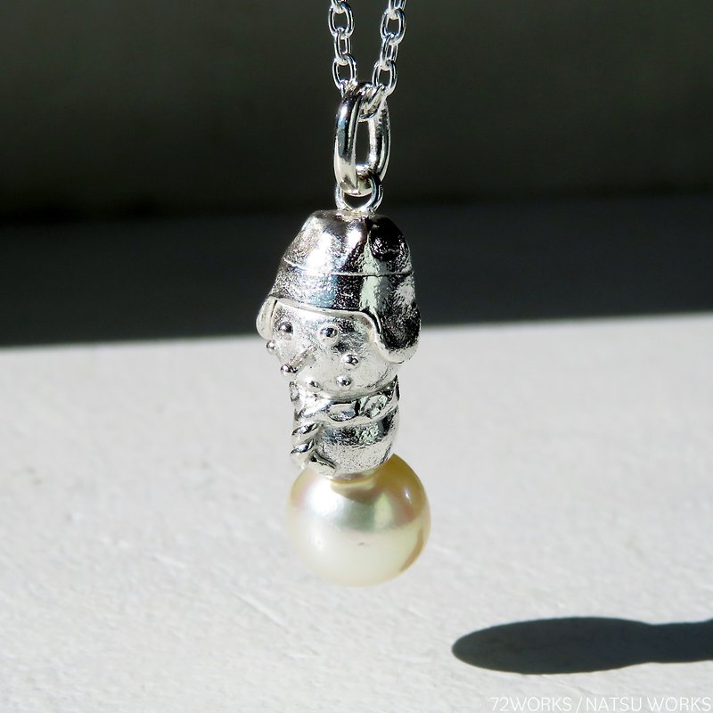 Pearl Snowman Pendant - Necklaces - Gemstone Yellow