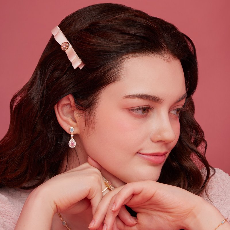 Elda Ribbon Hair Clip Pin - 髮夾/髮圈 - 其他材質 紫色