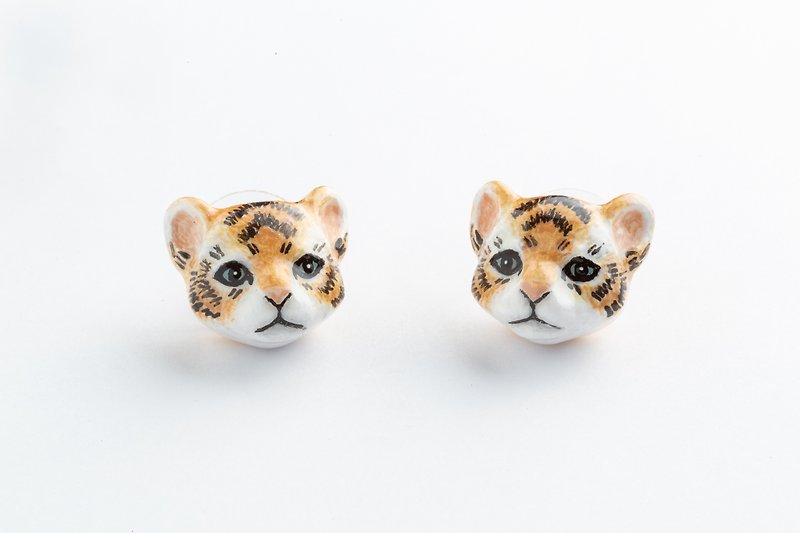 big tiger earrings - Earrings & Clip-ons - Enamel 
