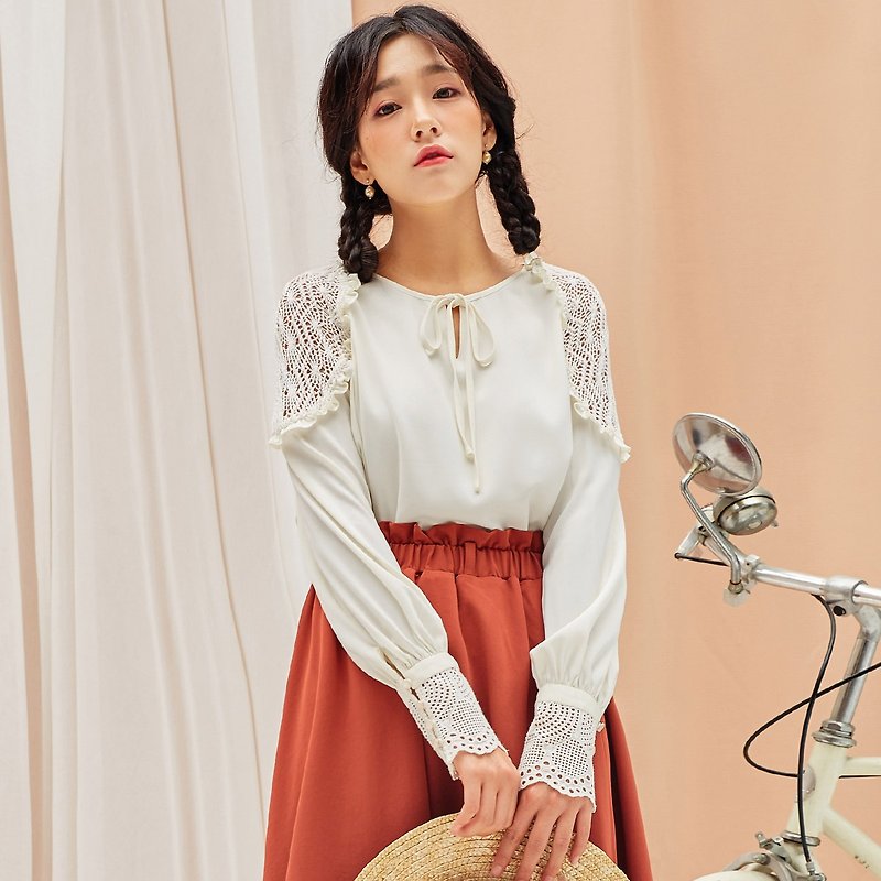Anne Chen 2017 autumn new ladies puzzle lace with a jacket - Women's Tops - Other Materials White
