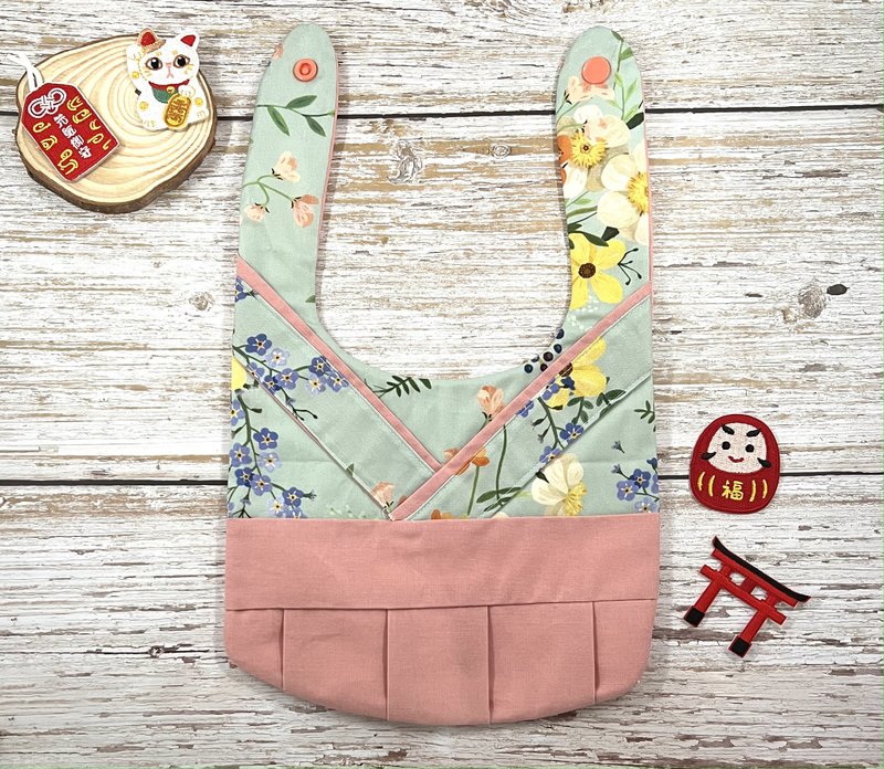 古典和服兜 六層紗圍兜 群英綻放 - 圍兜/口水巾 - 棉．麻 