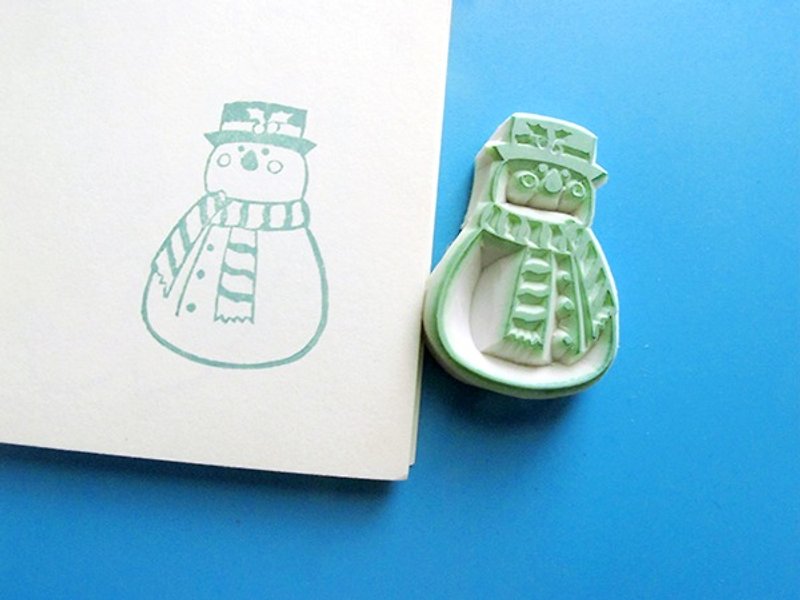 Apu Handmade Stamp Cute Snowman Stamp Winter Christmas Applicable - ตราปั๊ม/สแตมป์/หมึก - ยาง 