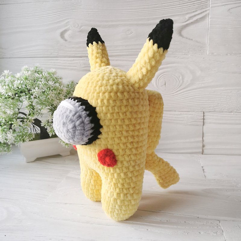 Pikachu Among Us Plush Toy, Pokemon Among Us, pikachu crochet plush, pokemon - ตุ๊กตา - เส้นใยสังเคราะห์ 