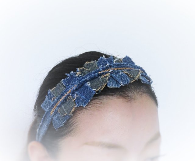 ヴィンテージデニムヘアバンド Vintage Denim Headband Chain Hb Dmch 設計館 Jumelliques 髮飾 Pinkoi