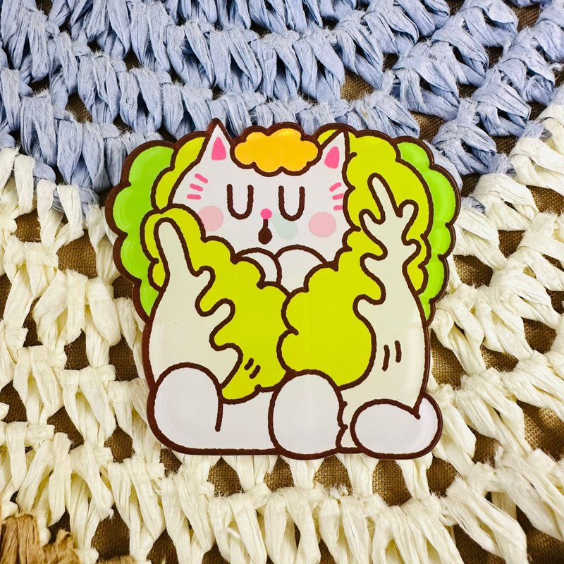 Kingnekosan 壓克力造型別針 Kiyo大白菜 - 胸針 - 塑膠 綠色