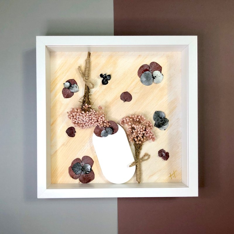 VN [Healing Series - Beautiful] Diffuse Dried Flower Picture Frame [Customized Gift/Valentine's Day Gift Box] - กรอบรูป - พืช/ดอกไม้ สีแดง