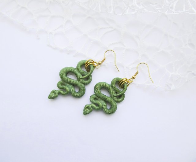 Polymer clay on sale snake earrings