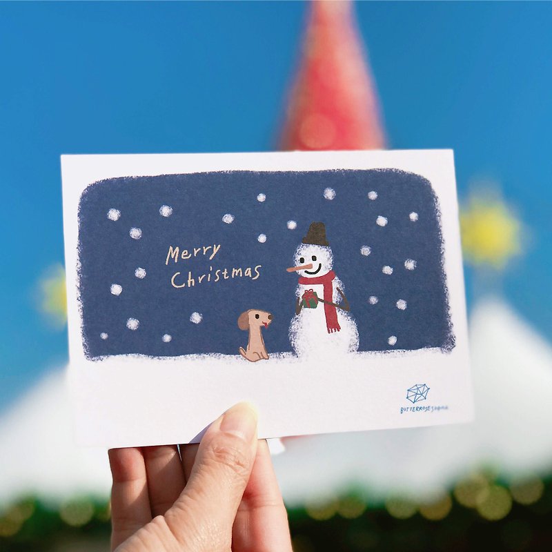 クリスマスポストカード//あなたは私を持っています// - カード・はがき - 紙 ブルー