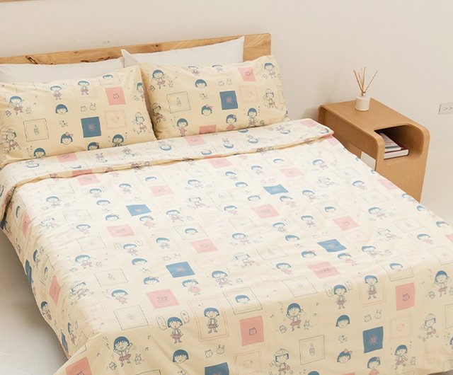ちびまる子ちゃん　枕カバー、ボックスシーツ　2点セット　（キング） ちびまる子ちゃん 枕カバー、ボックスシーツ 2点セット （キング