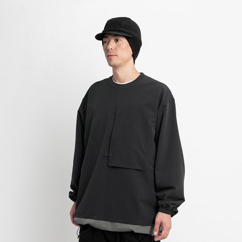 Double Layer Hem Sweat クルーネックのレイヤードヘムスウェット