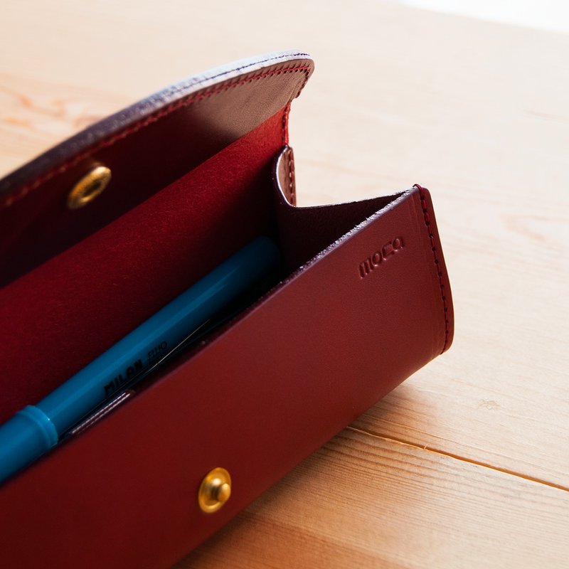 Pen Case 01 - Pencil Cases - Genuine Leather Red