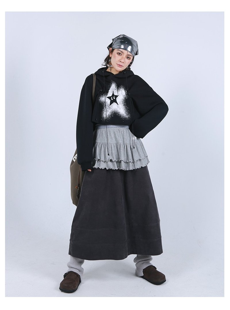 Women's retro high waist commuter skirt - กระโปรง - ผ้าฝ้าย/ผ้าลินิน 