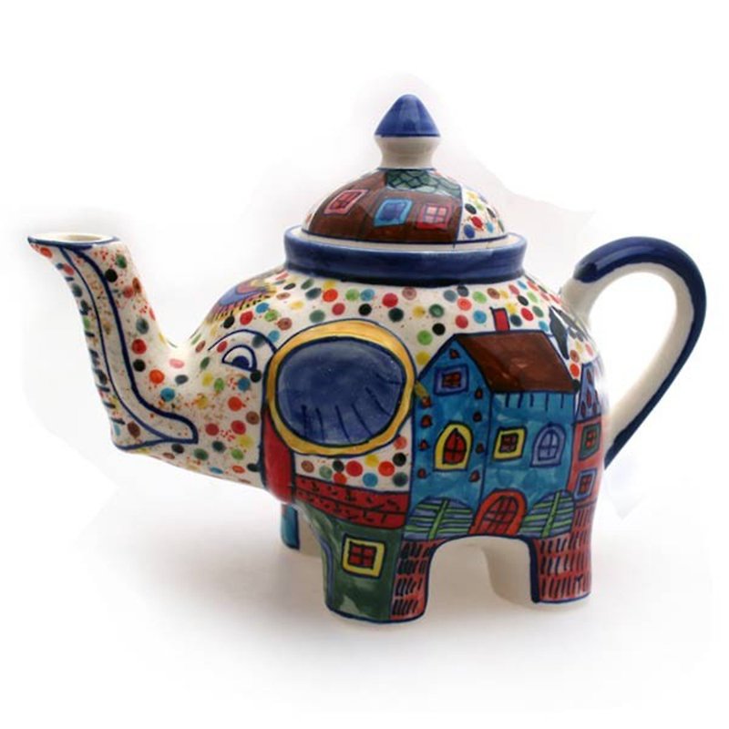 House Series - Elephant Teapot - ถ้วย - เครื่องลายคราม 