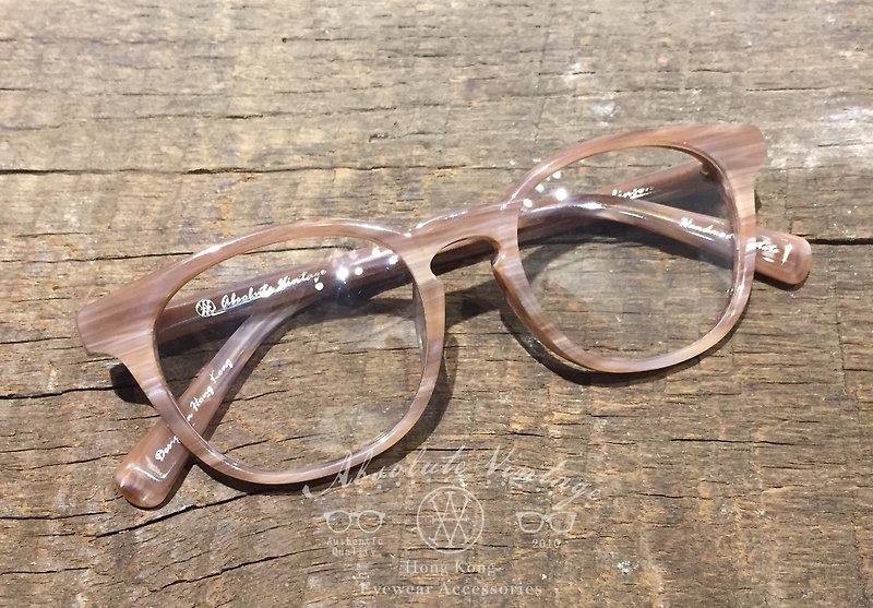 Absolute Vintage-Robinson Road (Robinson Road) Pear-shaped plate young frame glasses-Light Brown - กรอบแว่นตา - พลาสติก 