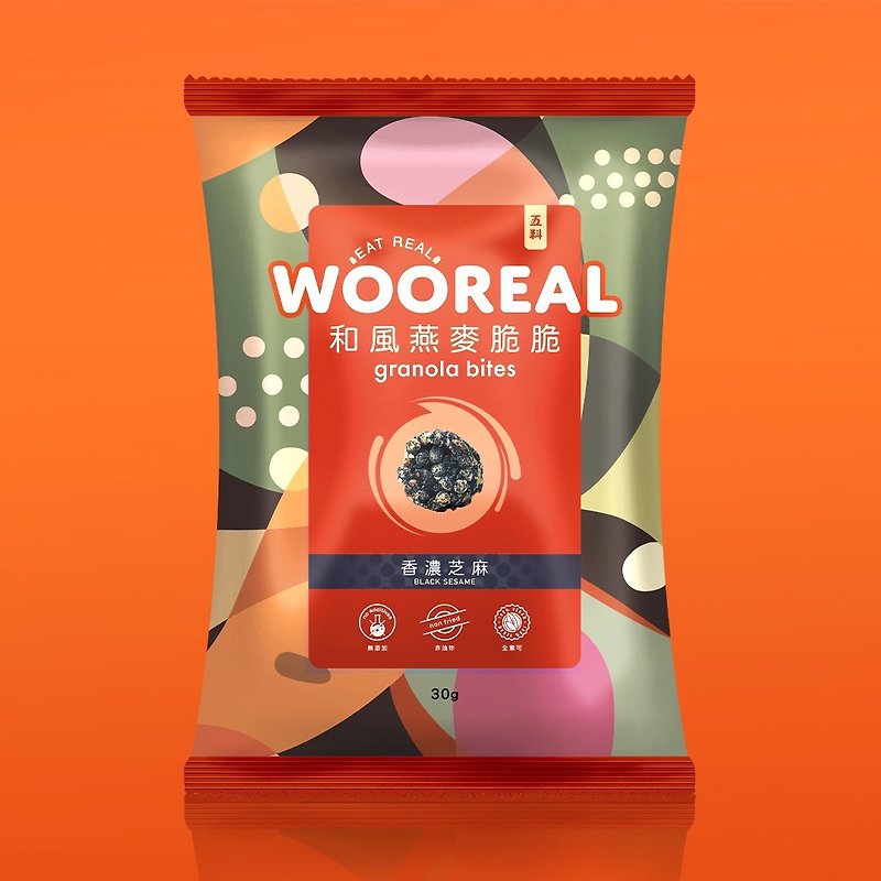 WOOREAL 5成分 国産オートミールクリスプ 香ばしいゴマ - スナック菓子 - その他の素材 