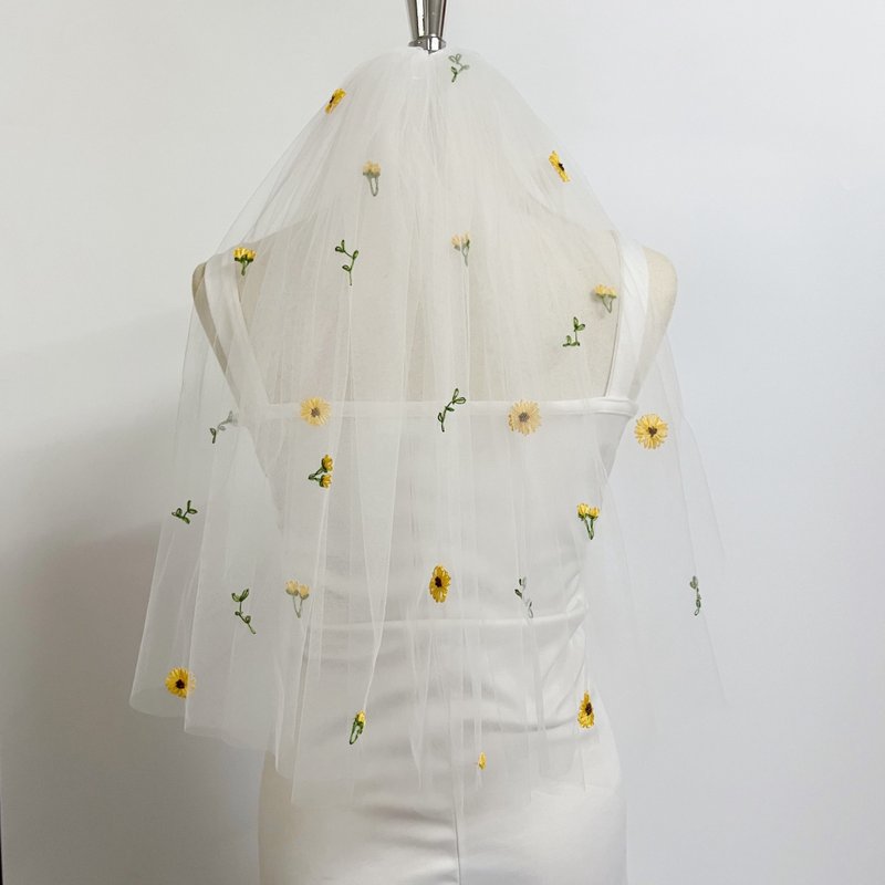 Mini veil : Sunflowers - 髮夾/髮圈 - 繡線 