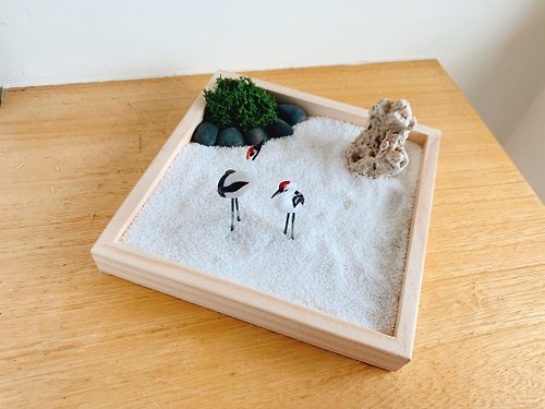 pure-nature 純自然 日式 禪庭 原色木盒 沙盤 枯山水 仙鶴 送禮 療癒 zen