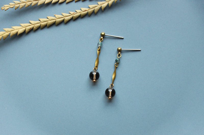 Tearful - earring  clip-on earring - Earrings & Clip-ons - Copper & Brass Khaki