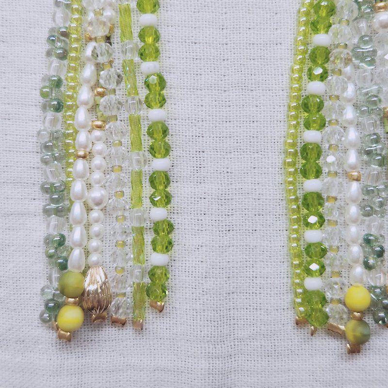 [Accessories] Spring/Summer / ear pins or Clip-On - Earrings & Clip-ons - Glass Green