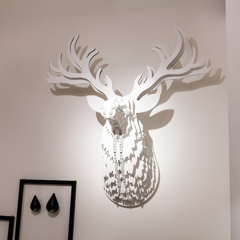Adonis公鹿3D 居家掛飾 白 大型 已組裝不需要自己DIY - 相框/畫框 - 木頭 白色