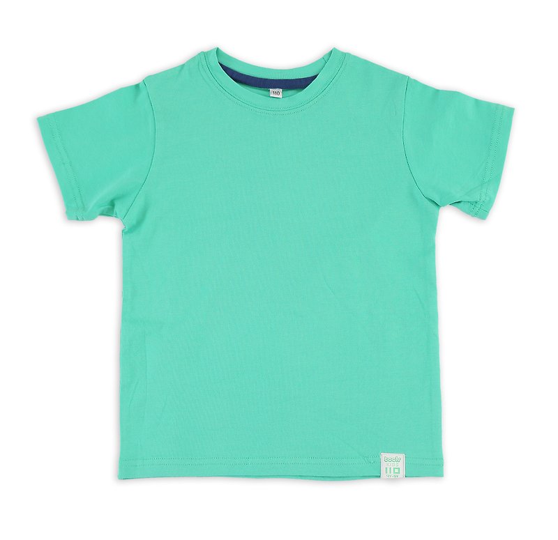 tools primary color children's clothing element T# tender leaf green 170301-73 - เสื้อยืด - ผ้าฝ้าย/ผ้าลินิน สีเขียว