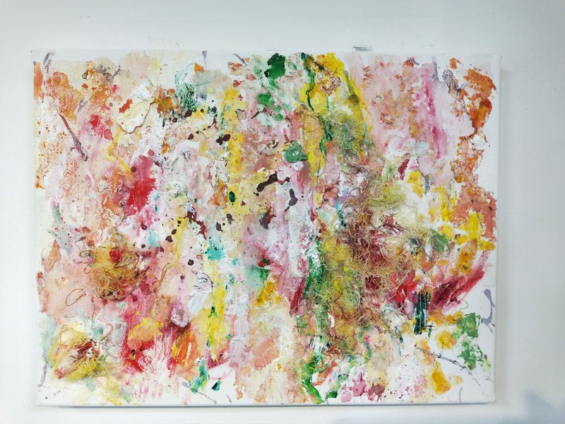 李佳穎油畫複合創作原作     想像的邊界 - 海報/掛畫/掛布 - 棉．麻 黃色