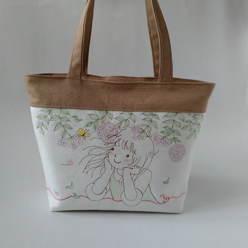 Good mood - Tote bag, shoulder bag - Handbags & Totes - Cotton & Hemp Brown