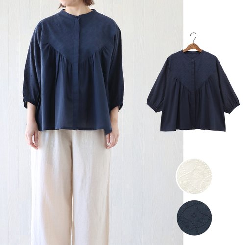 Moonstar House 星月屋 【預訂】印度製 小清新花朵刺繡長袖襯衫