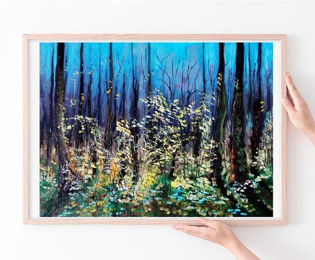 自作油彩画　油絵　風景画　湖　森 自作油彩画油絵風景画湖森