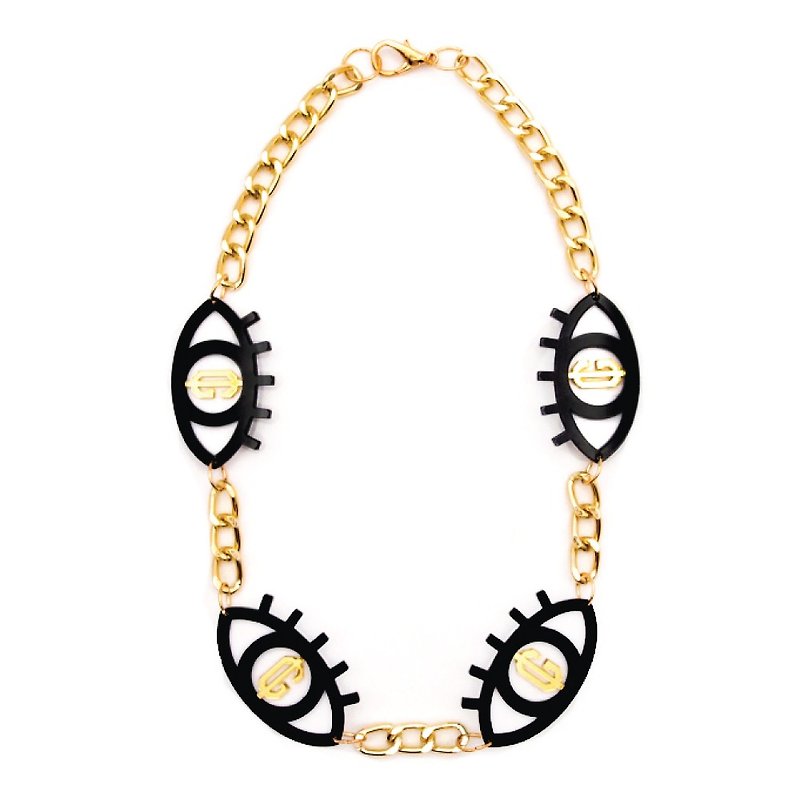 Double Greed Eyes Necklace