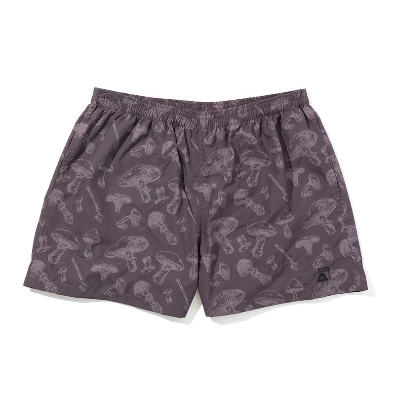 日本限定POLER NYLON WIDE STUFF SHORTS 尼龍寬版短褲 /印花黑棕 - 男短褲/工作短褲 - 尼龍 黑色