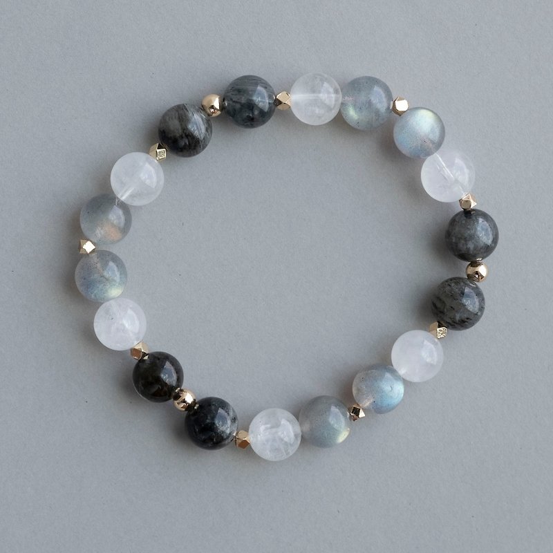 Water signs zodiac stones genuine gemstones bracelet gift for her Aries Stone - สร้อยข้อมือ - คริสตัล สีเทา