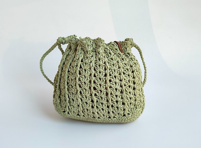 Women's raffia bag , shoulder bag , handbag small , summer straw bag, crossbody - Handbags & Totes - Other Materials Green