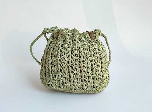 ecodecor Women's raffia bag , shoulder bag , handbag small , summer straw bag, crossbody