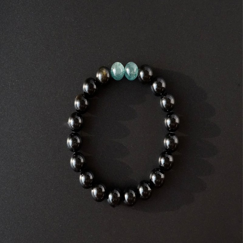 Obsidian Kyanite Bracelet - Bracelets - Crystal Multicolor