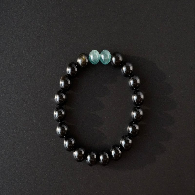 Obsidian Kyanite Bracelet - สร้อยข้อมือ - คริสตัล หลากหลายสี