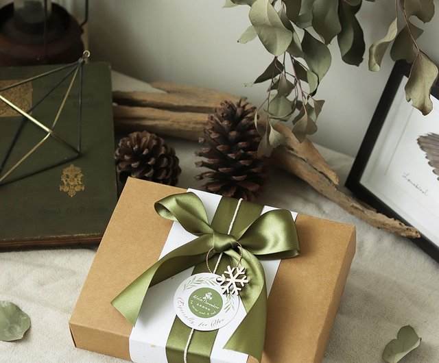 Green Gift Box With Brown Ribbon - Gift Boxes - GIFT PACKAGING