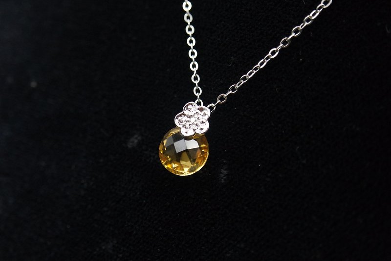 New Year Offer | Honey Eye Golden Flower Natural Diamond Citrine Necklace - Necklaces - Crystal Yellow