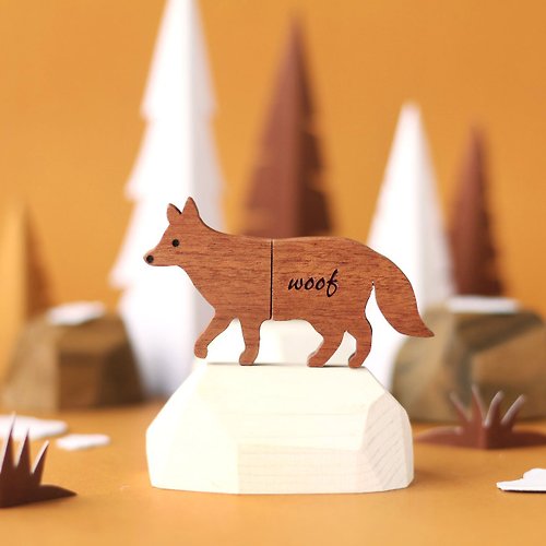 MINK'S 【客製禮物】 USB 隨身碟 狐狸 派對動物 | 鑰匙圈 生日禮物