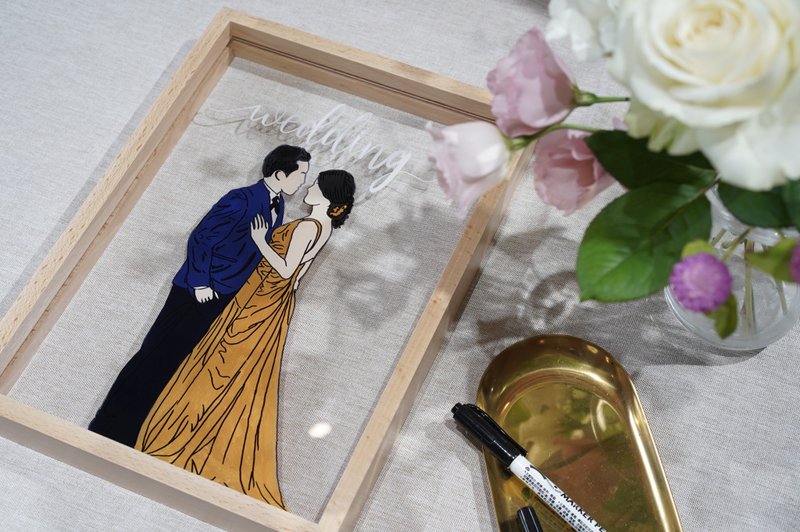 Transparent hand-painted frame - wedding series - Illustration, Painting & Calligraphy - Acrylic 