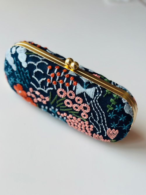 Bagel Baggo 花海刺繡眼鏡盒/筆盒/首飾盒