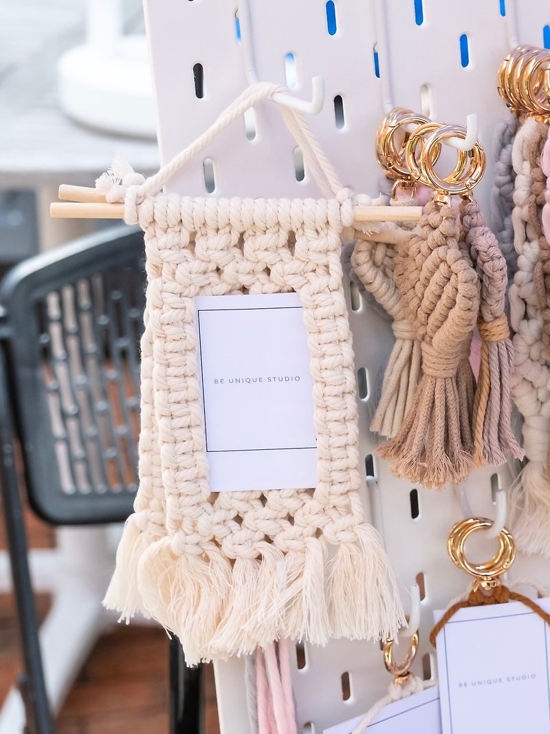 Macrame Small Picture Frame | Film Wall Hanger - Picture Frames - Cotton & Hemp Multicolor